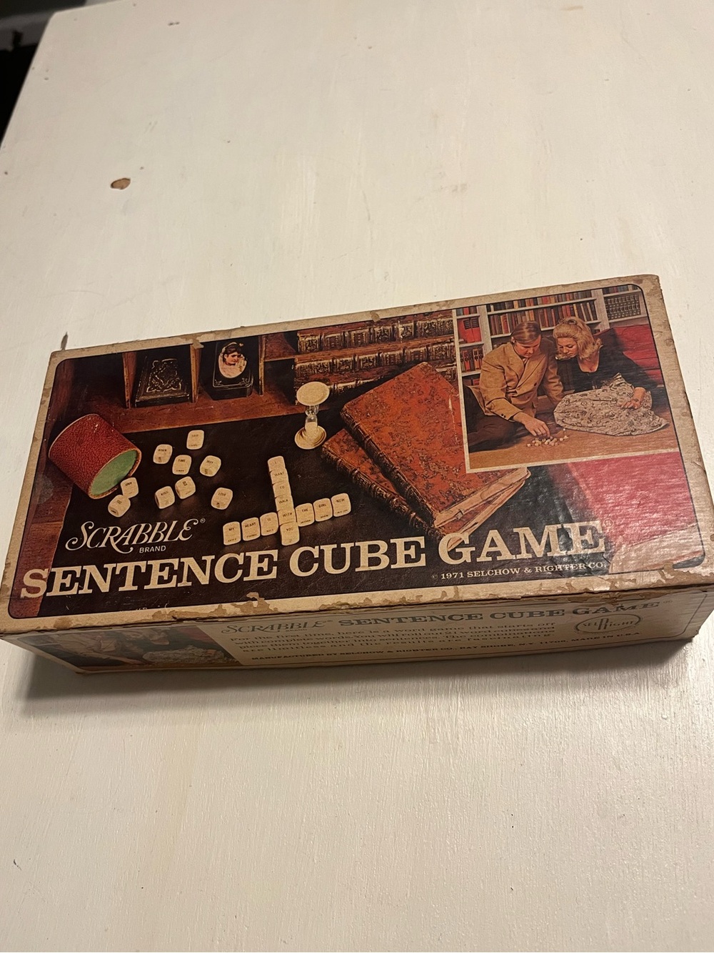 Scrabble Sentence Cube Game - Vintage Boxed Word Game